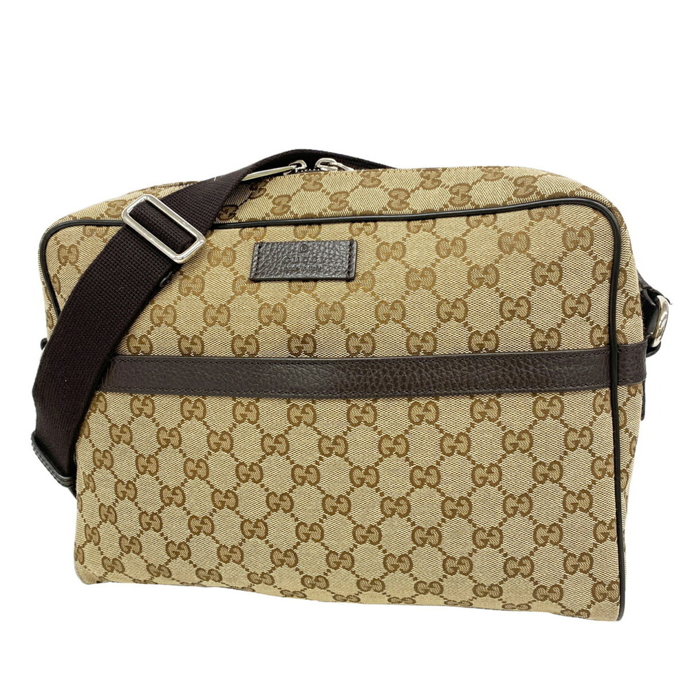 GUCCI Silver Canvas Shoulder Bag